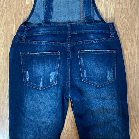 Free People Distressed Denim Overall 27 - Picture 8 of 11